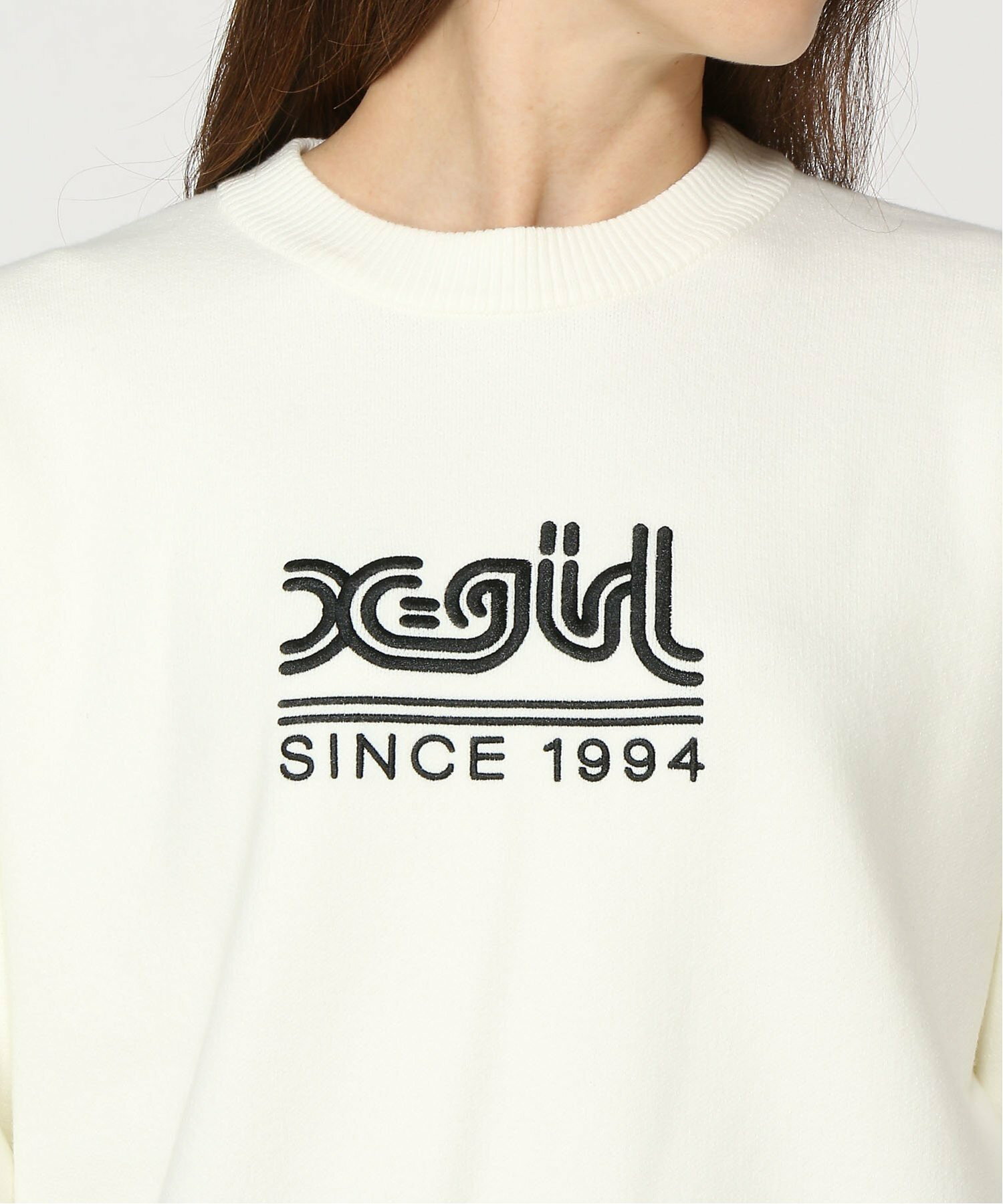 EMBROIDERED LOGO KNIT TOP ニット X-girl